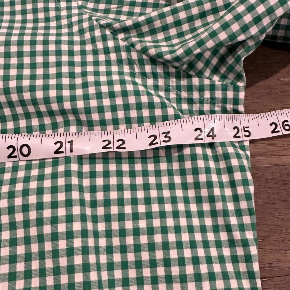 Polo Ralph Lauren Men L Green Gingham Short Sleeve Button Down Shirt Classic Fit